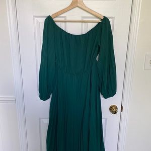 Long Sleeve Pleated Dress